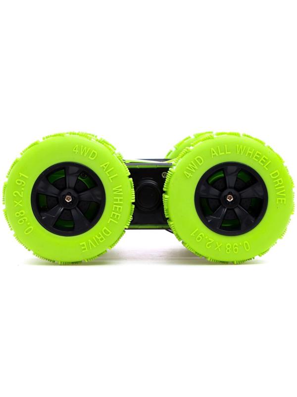 Машина-перевёртыш радиоуправляемая «Трюкач», работает от аккумулятора, цвет зелёный