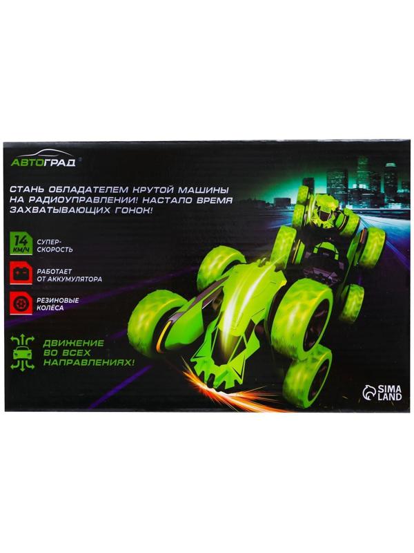 Машина-перевёртыш радиоуправляемая «Трюкач», работает от аккумулятора, цвет зелёный
