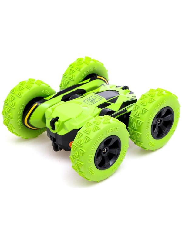 Машина-перевёртыш радиоуправляемая «Трюкач», работает от аккумулятора, цвет зелёный