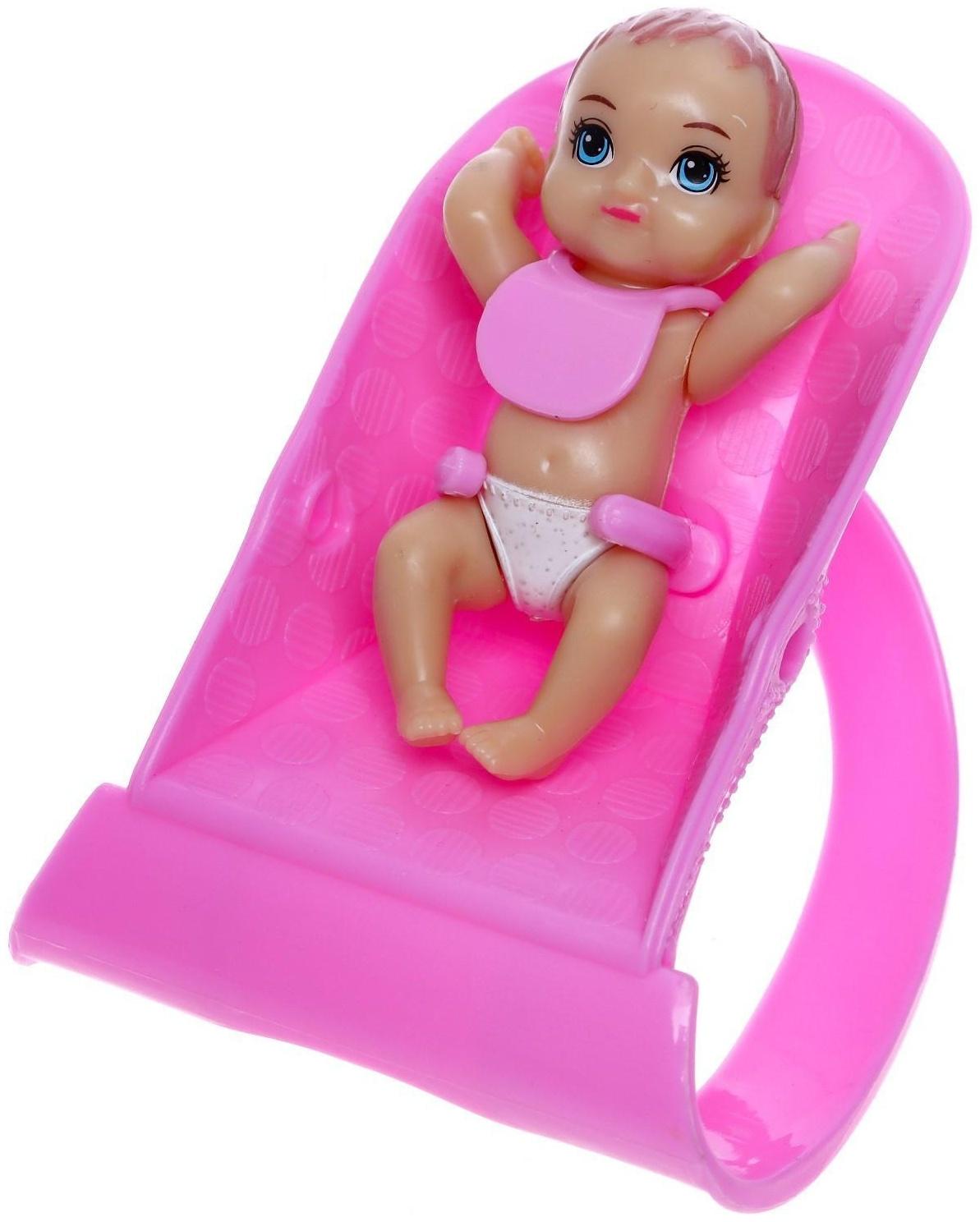 Кукла-модель «Молодая Мама» с малышом, кроваткой и аксессуарами, МИКС