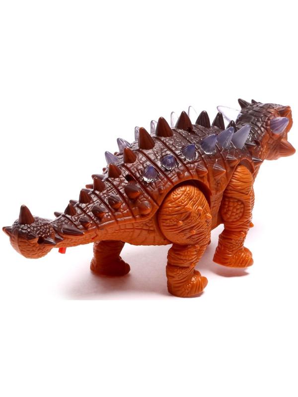 Динозавр «Анкилозавр» работает от батареек, свет и звук, цвет коричневый