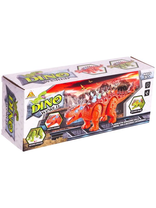 Динозавр «Анкилозавр» работает от батареек, свет и звук, цвет коричневый