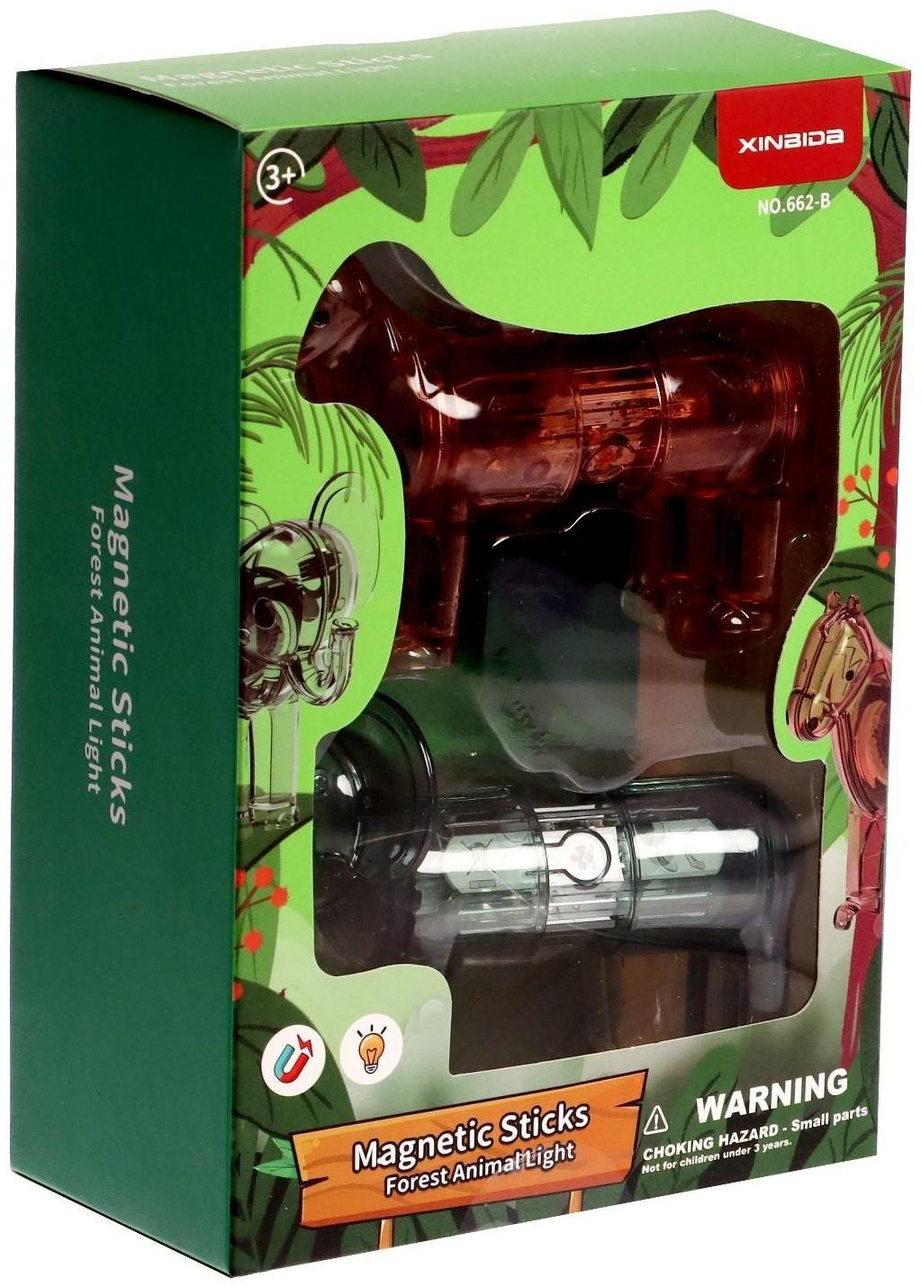 Конструктор магнитный «Животные сафари», 6 деталей