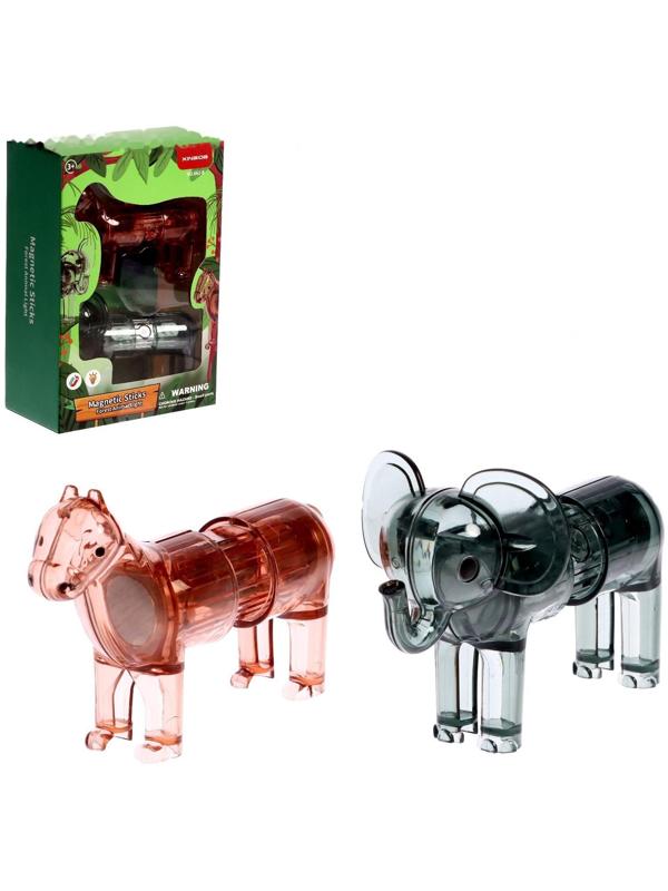 Конструктор магнитный «Животные сафари», 6 деталей