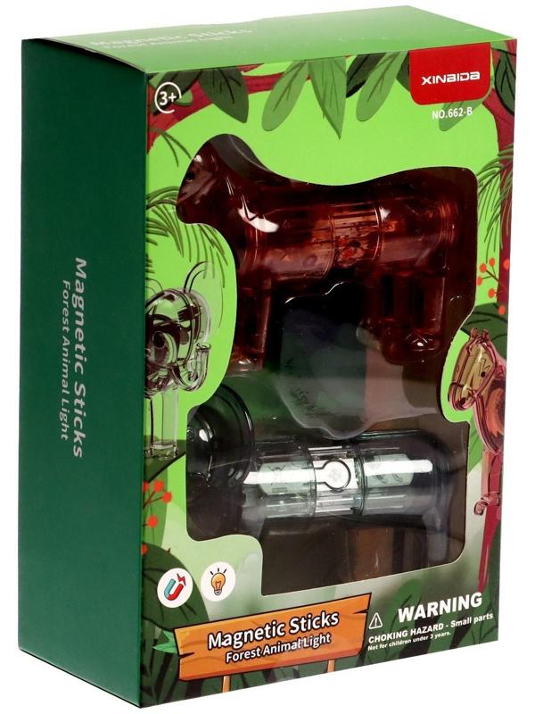 Конструктор магнитный «Животные сафари», 6 деталей