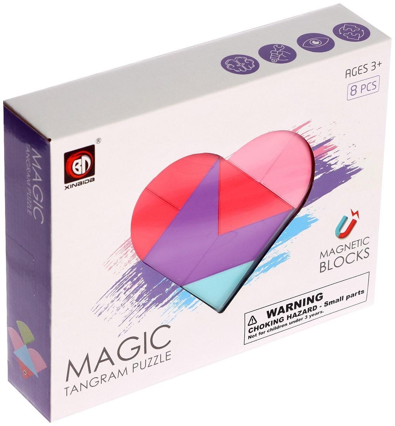 Конструктор магнитный «Магический танграм», 8 деталей