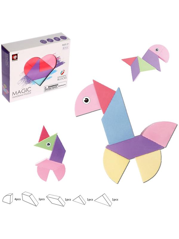 Конструктор магнитный «Магический танграм», 8 деталей