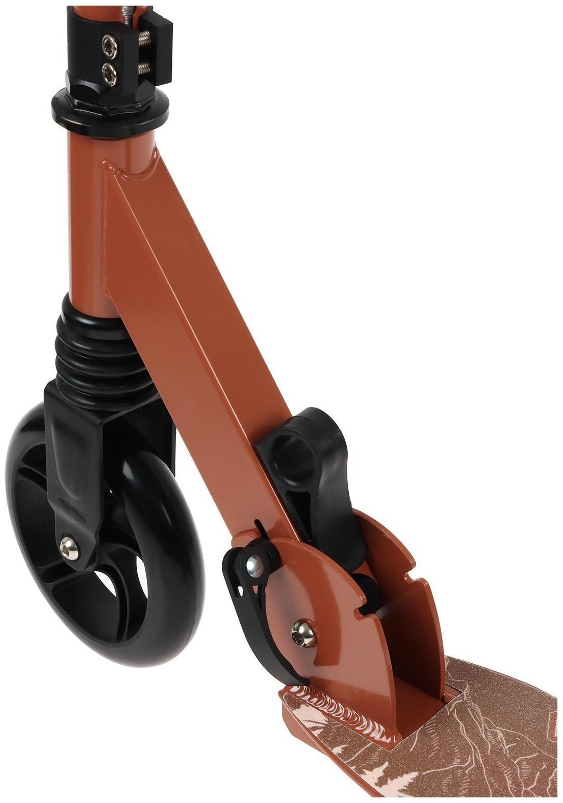 Самокат алюминиевый, складной, колеса PU 145 мм, ABEC 7, амортизатор передний