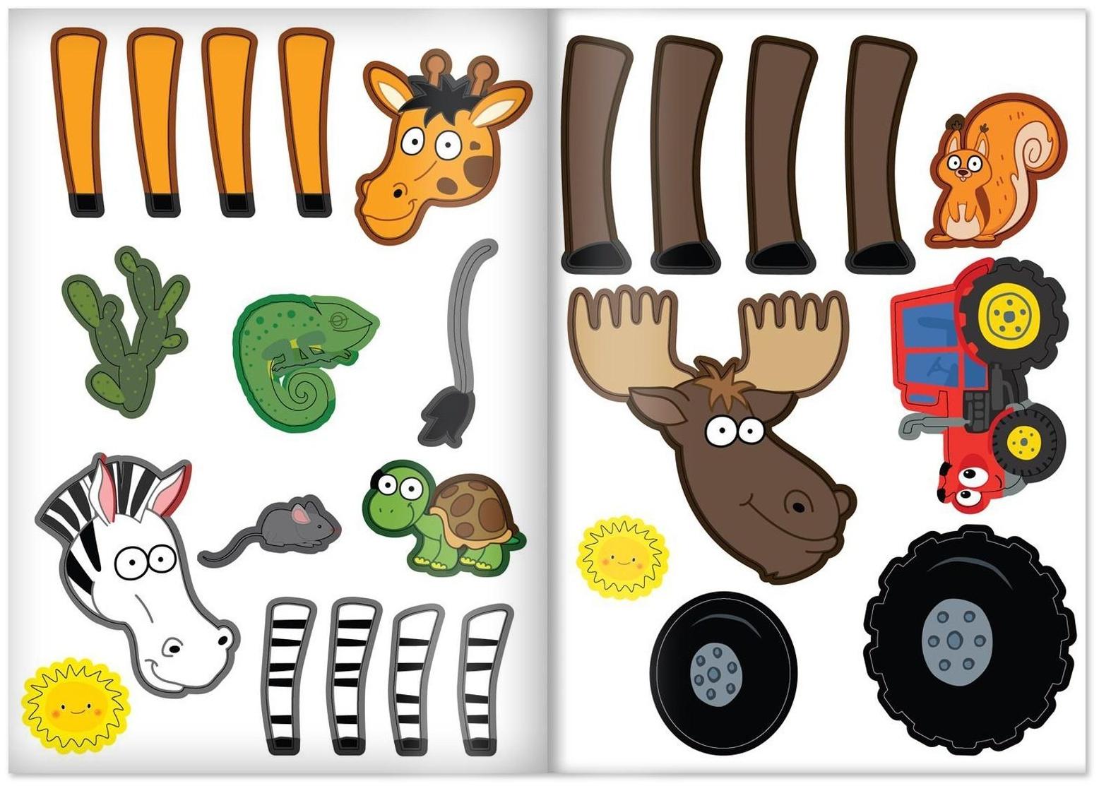 Книжка аппликация наклейками «Весёлые зверята», 12 стр., «Синий трактор»