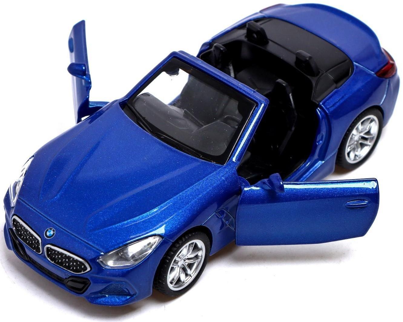 Машина металлическая BMW Z4M40i, 1:38, инерция, открываются двери, цвет синий