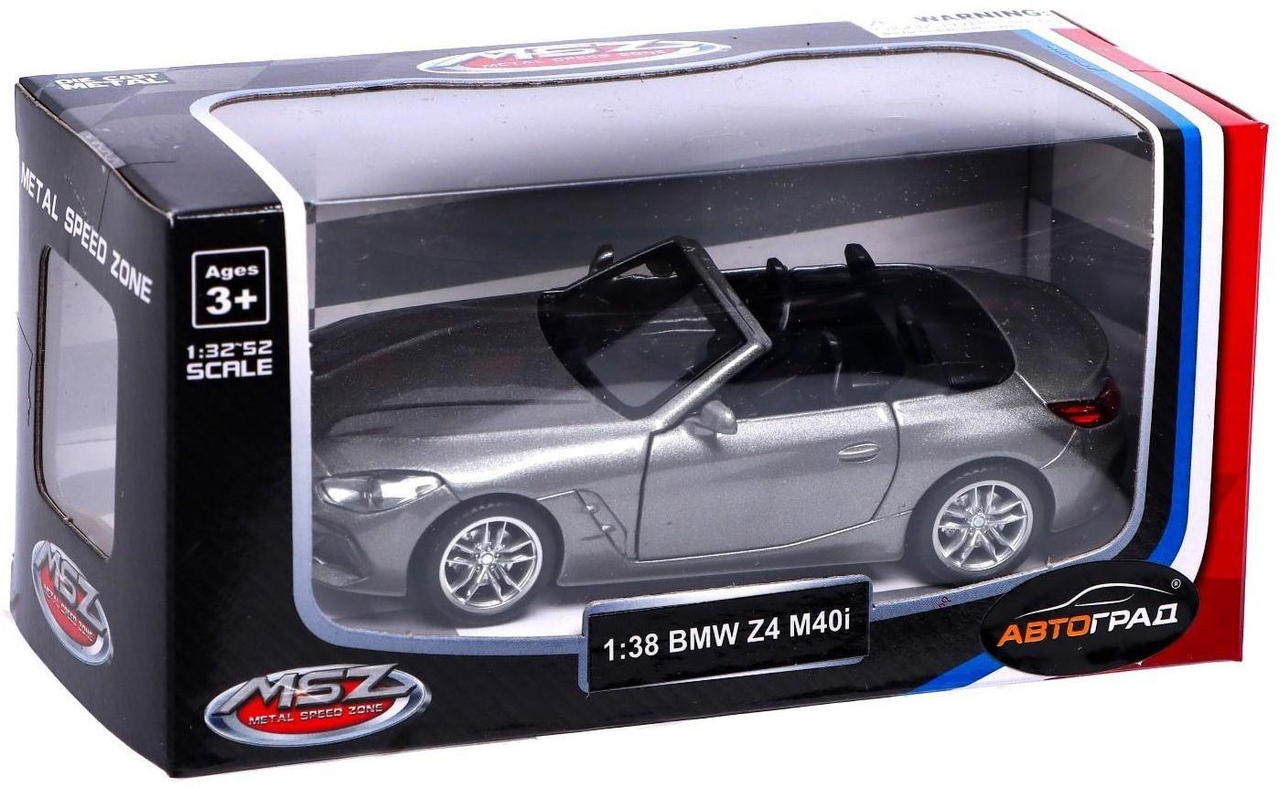 Машина металлическая BMW Z4M40i, 1:38, инерция, открываются двери, цвет серый