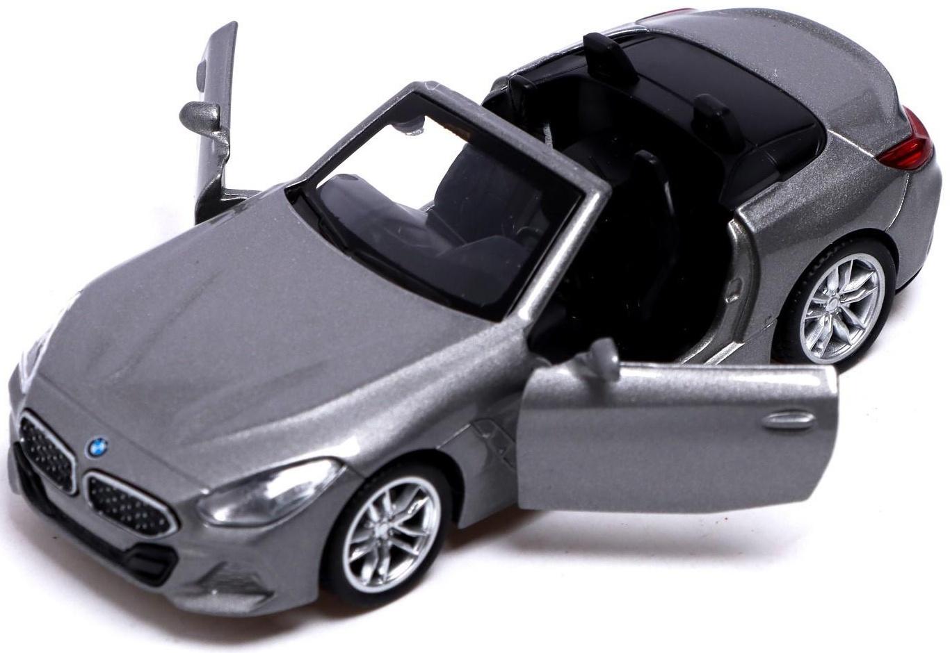 Машина металлическая BMW Z4M40i, 1:38, инерция, открываются двери, цвет серый