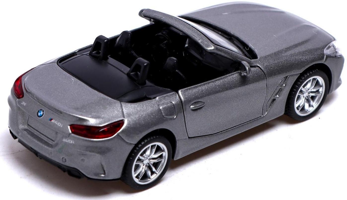 Машина металлическая BMW Z4M40i, 1:38, инерция, открываются двери, цвет серый