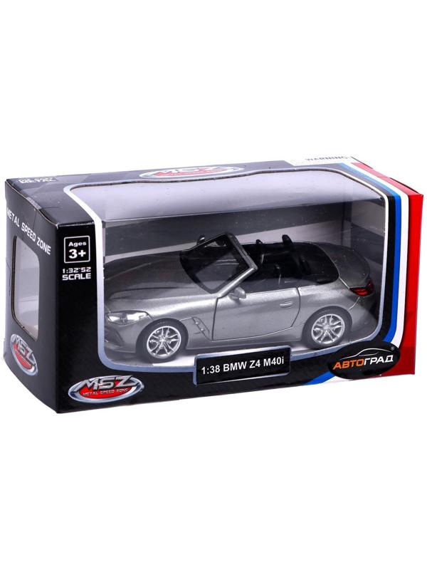 Машина металлическая BMW Z4M40i, 1:38, инерция, открываются двери, цвет серый