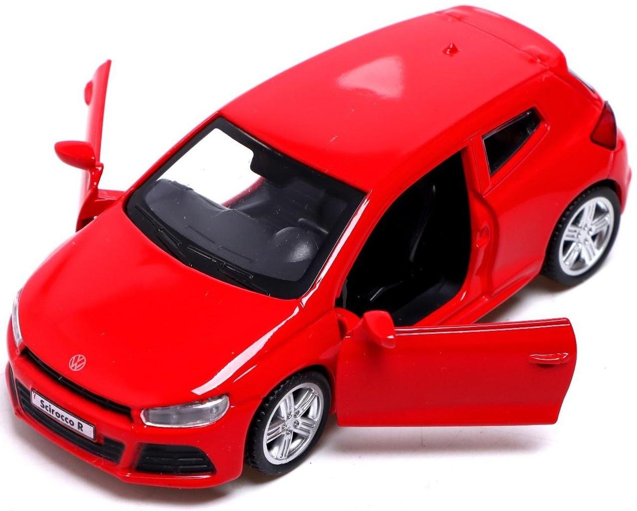 Машина металлическая VOLKSWAGEN SCIROCCO R1, 1:38, инерция, открываются двери, цвет красный