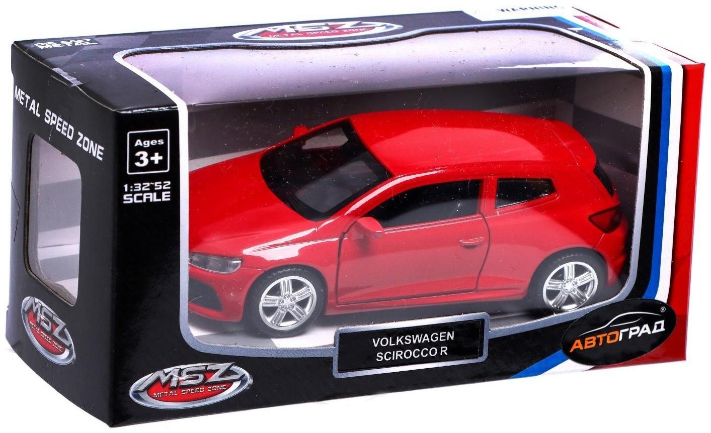 Машина металлическая VOLKSWAGEN SCIROCCO R1, 1:38, инерция, открываются двери, цвет красный