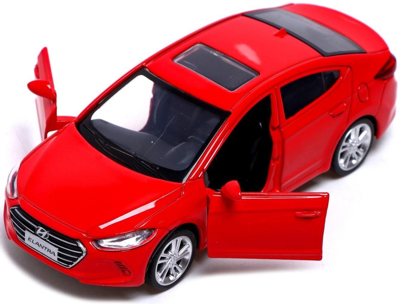 Машина металлическая HYUNDAI ELANTRA, 1:40, инерция, открываются двери, цвет красный