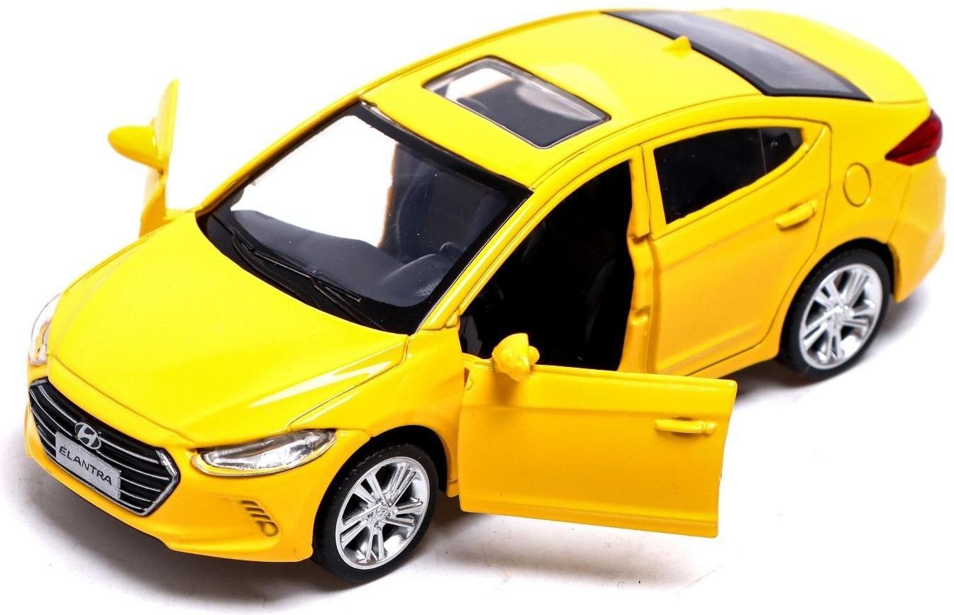 Машина металлическая HYUNDAI ELANTRA, 1:40, инерция, открываются двери, цвет жёлтый