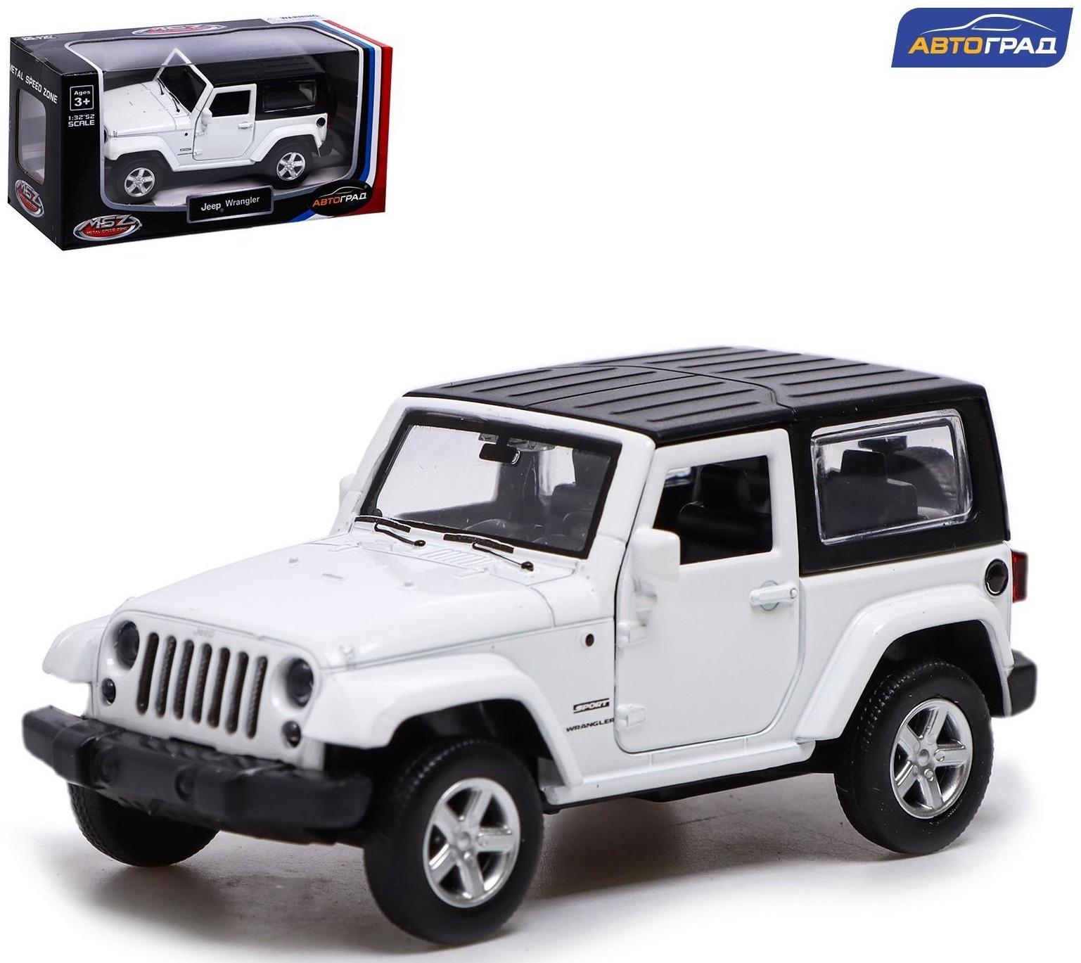 Машина металлическая JEEP WRANGLER, 1:42, инерция, открываются двери, цвет белый