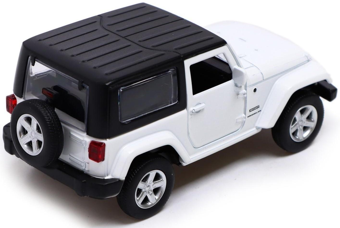 Машина металлическая JEEP WRANGLER, 1:42, инерция, открываются двери, цвет белый