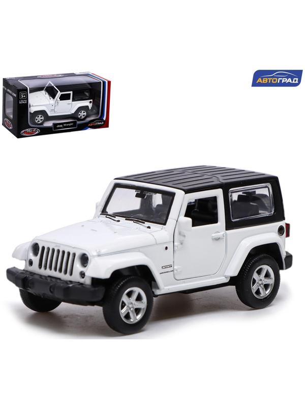 Машина металлическая JEEP WRANGLER, 1:42, инерция, открываются двери, цвет белый