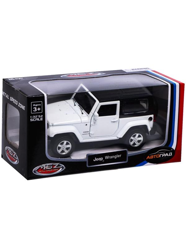 Машина металлическая JEEP WRANGLER, 1:42, инерция, открываются двери, цвет белый