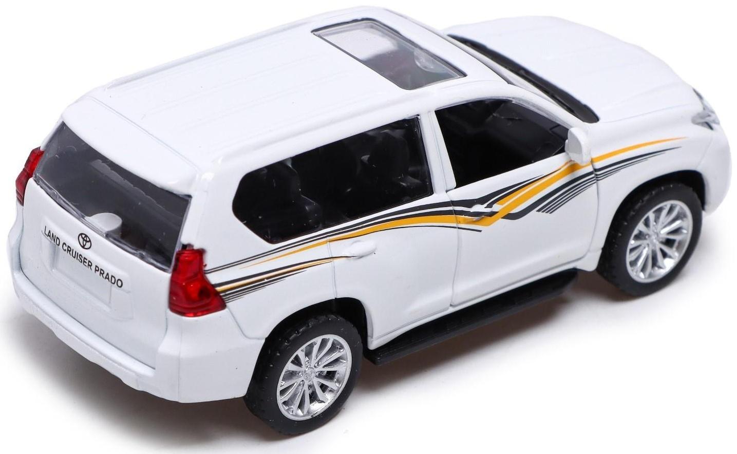 Машина металлическая TOYOTA LAND CRUISER PRADO, 1:42, инерция, цвет белый