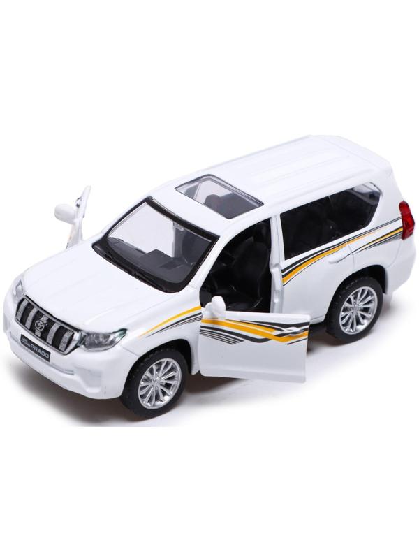 Машина металлическая TOYOTA LAND CRUISER PRADO, 1:42, инерция, цвет белый