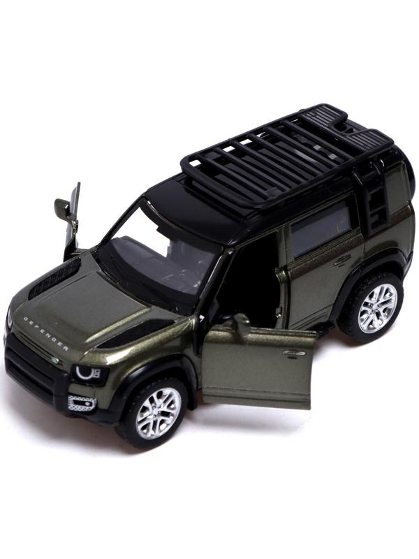 Машина металлическая LAND ROVER DEFENDER 110, 1:43, инерция, открываются двери, цвет зелёный