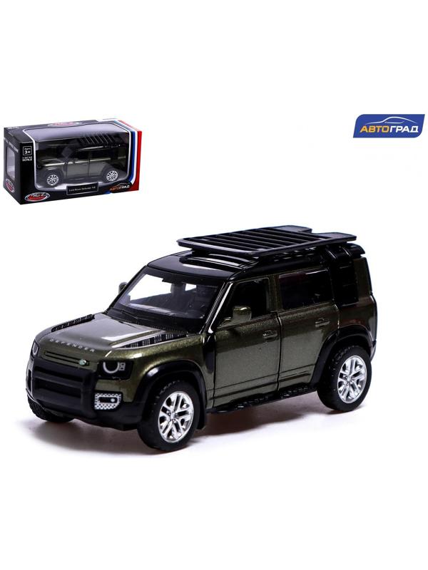 Машина металлическая LAND ROVER DEFENDER 110, 1:43, инерция, открываются двери, цвет зелёный