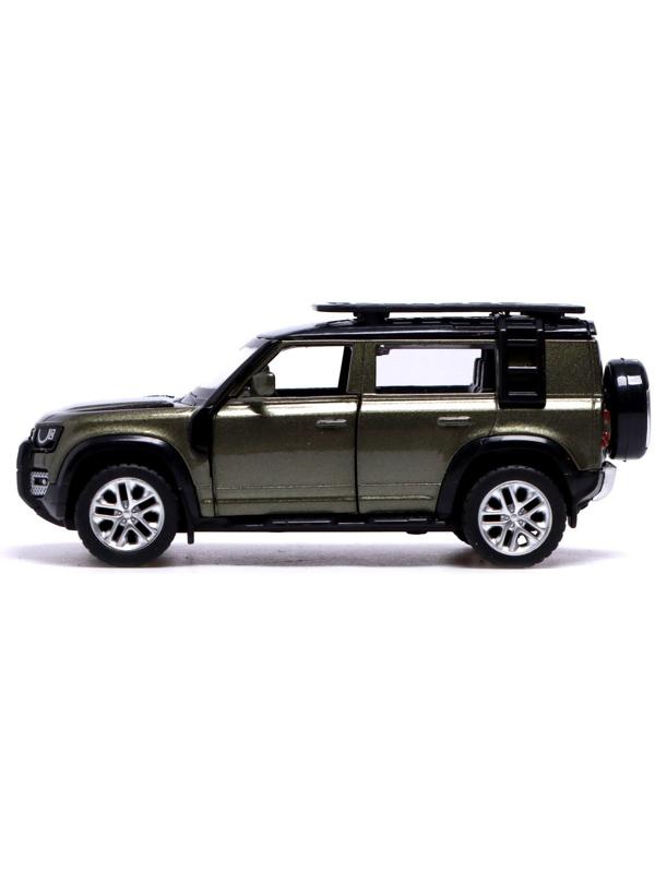 Машина металлическая LAND ROVER DEFENDER 110, 1:43, инерция, открываются двери, цвет зелёный