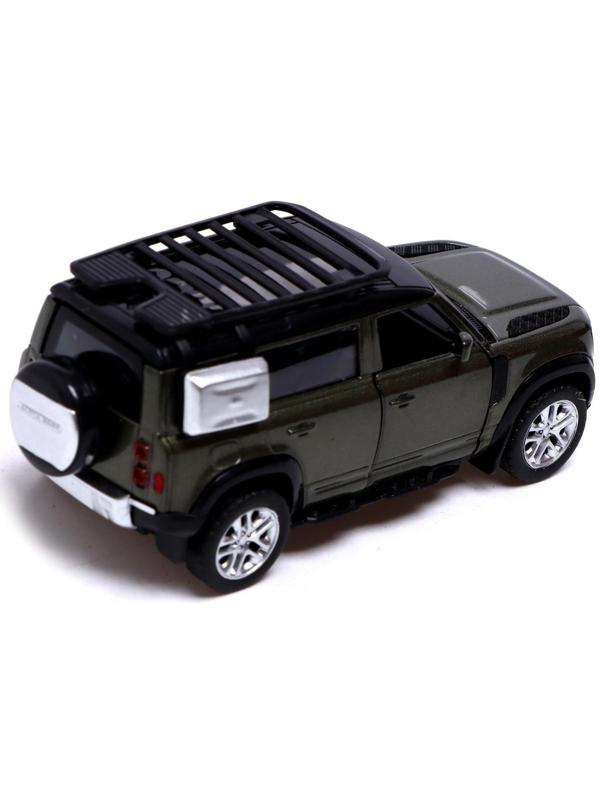 Машина металлическая LAND ROVER DEFENDER 110, 1:43, инерция, открываются двери, цвет зелёный