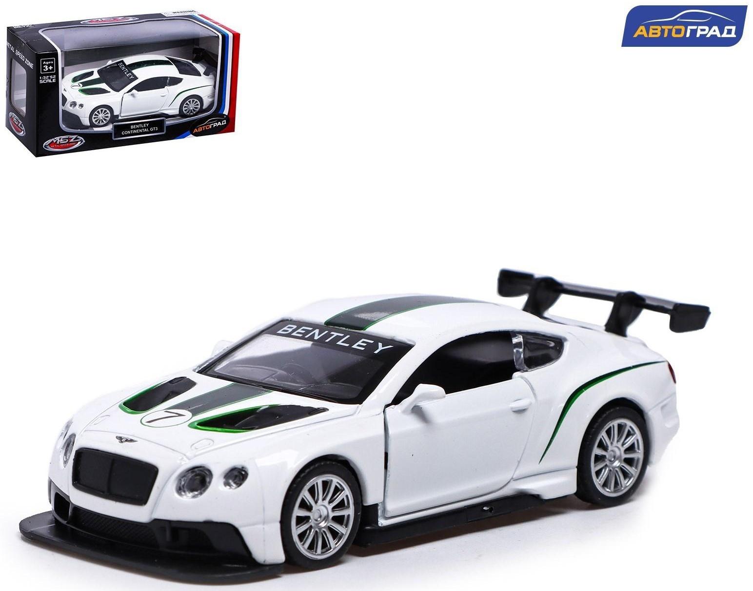 Машина металлическая BENTLEY CONTINENTAL GT3, 1:43, инерция, открываются  двери, цвет белый