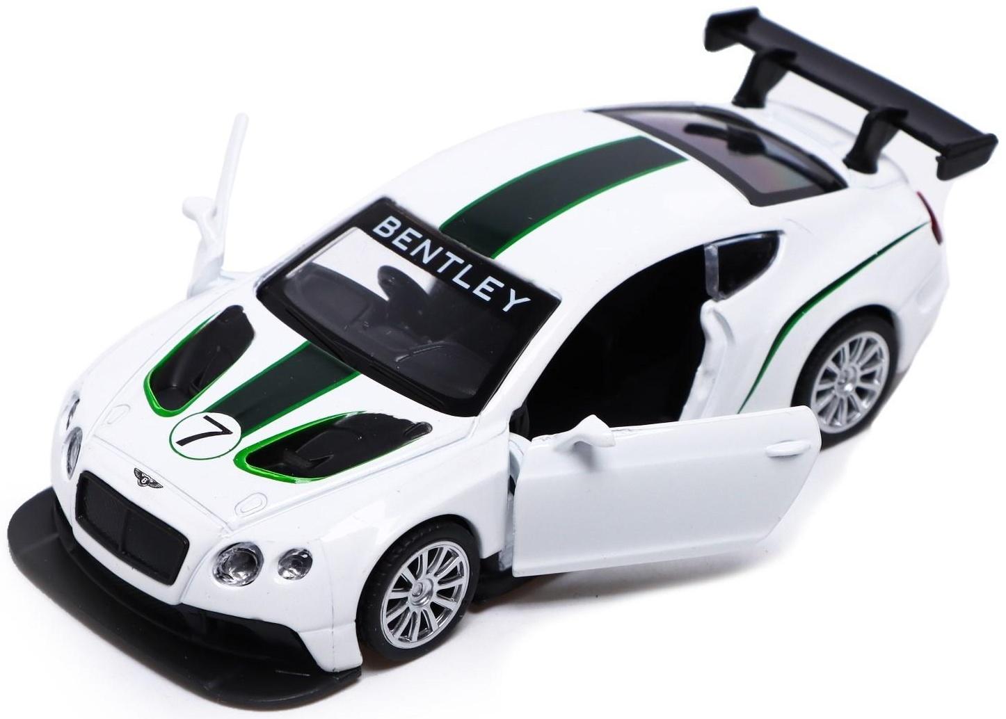 Машина металлическая BENTLEY CONTINENTAL GT3, 1:43, инерция, открываются двери, цвет белый