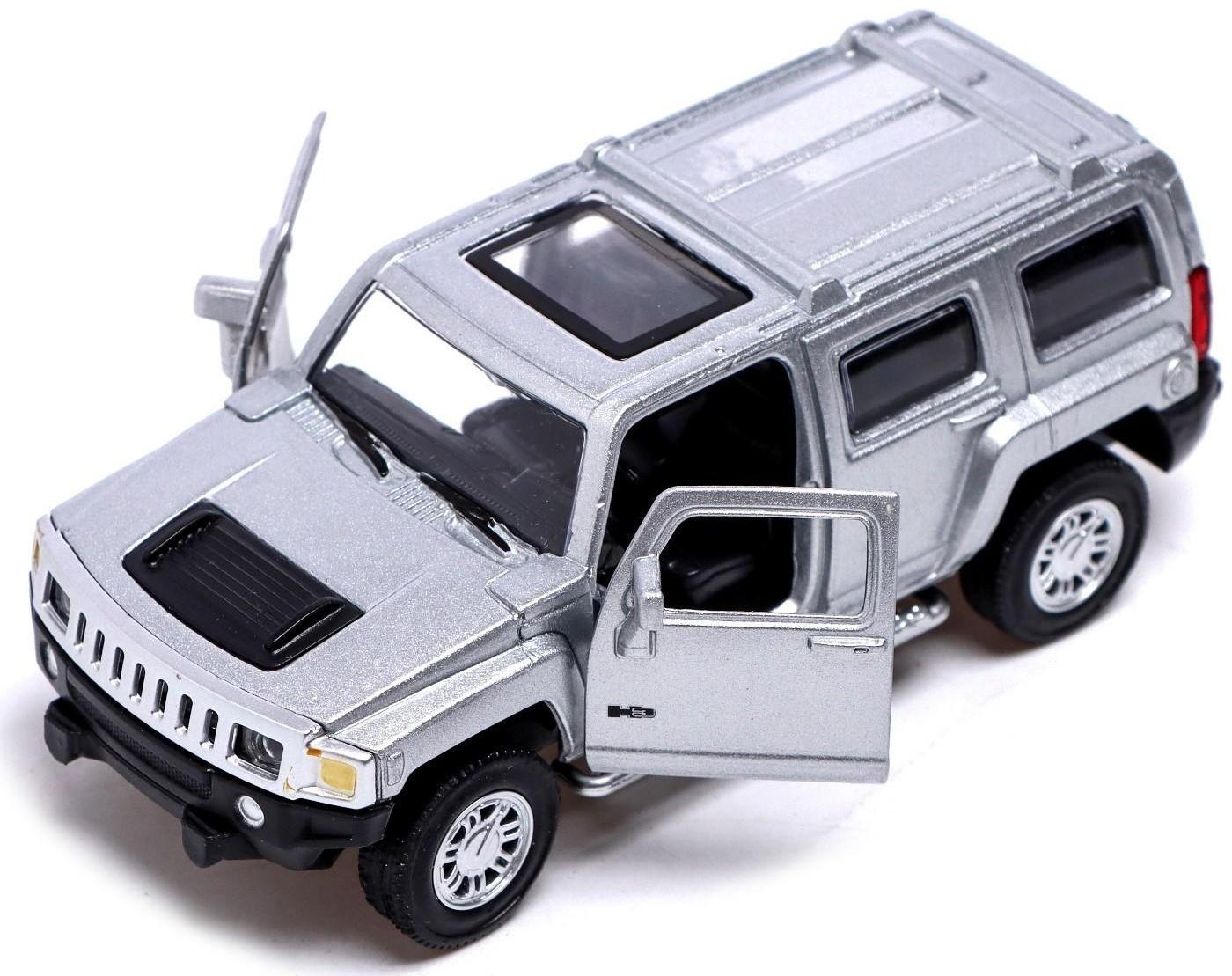 Машина металлическая HUMMER H3, 1:43, инерция, открываются двери, цвет серый
