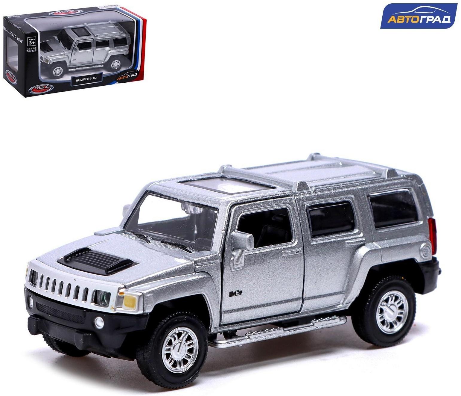 Машина металлическая HUMMER H3, 1:43, инерция, открываются двери, цвет серый