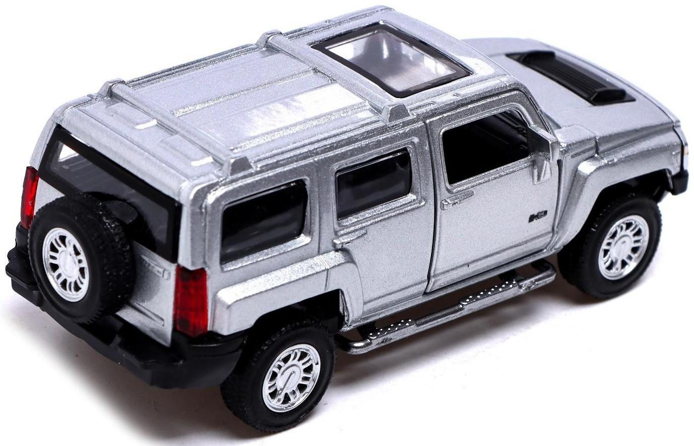 Машина металлическая HUMMER H3, 1:43, инерция, открываются двери, цвет серый