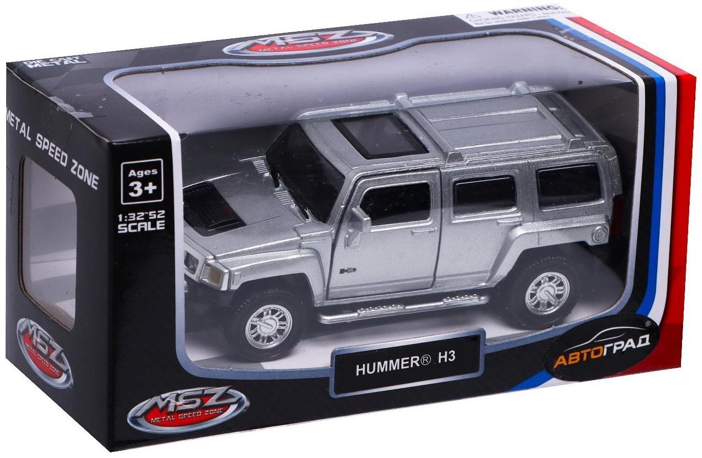 Машина металлическая HUMMER H3, 1:43, инерция, открываются двери, цвет серый