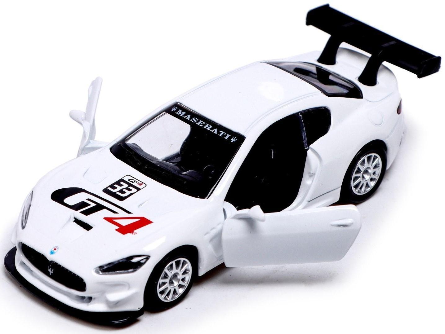 Машина металлическая MASERATI GRAN TURISMO MC GT4, 1:43, инерция, цвет белый