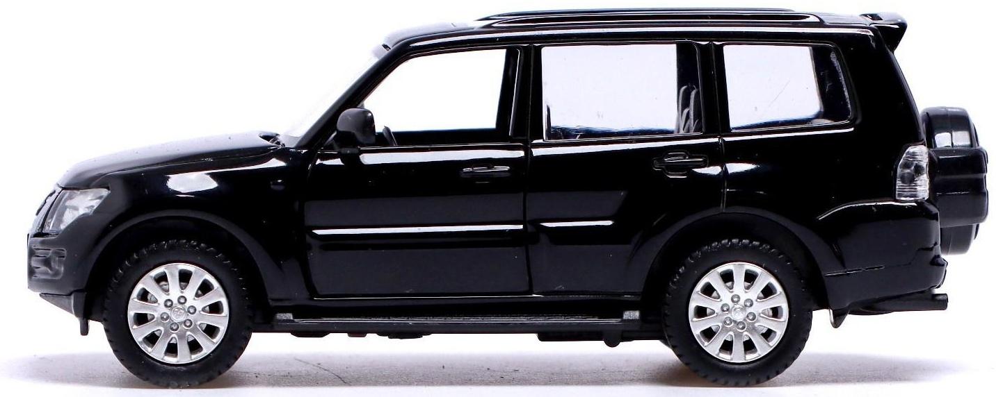 Машина металлическая MITSUBISHI PAJERO 4WD, 1:43, инерция, открываются двери, цвет чёрный