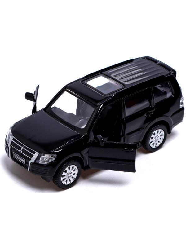 Машина металлическая MITSUBISHI PAJERO 4WD, 1:43, инерция, открываются двери, цвет чёрный