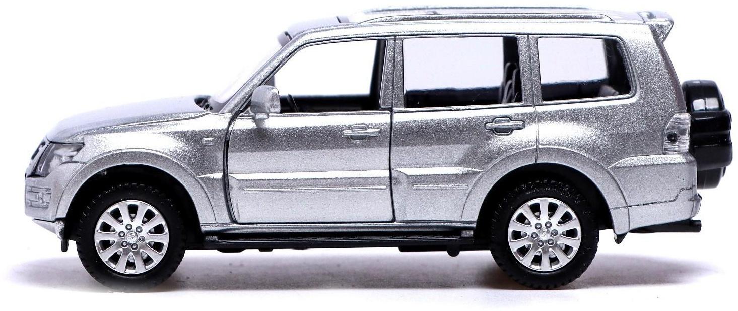 Машина металлическая MITSUBISHI PAJERO 4WD, 1:43, инерция, открываются двери, цвет серый