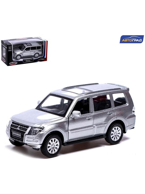 Машина металлическая MITSUBISHI PAJERO 4WD, 1:43, инерция, открываются двери, цвет серый