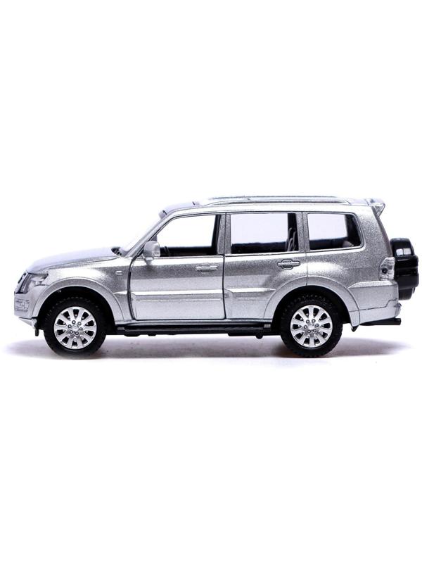 Машина металлическая MITSUBISHI PAJERO 4WD, 1:43, инерция, открываются двери, цвет серый