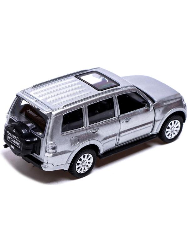 Машина металлическая MITSUBISHI PAJERO 4WD, 1:43, инерция, открываются двери, цвет серый