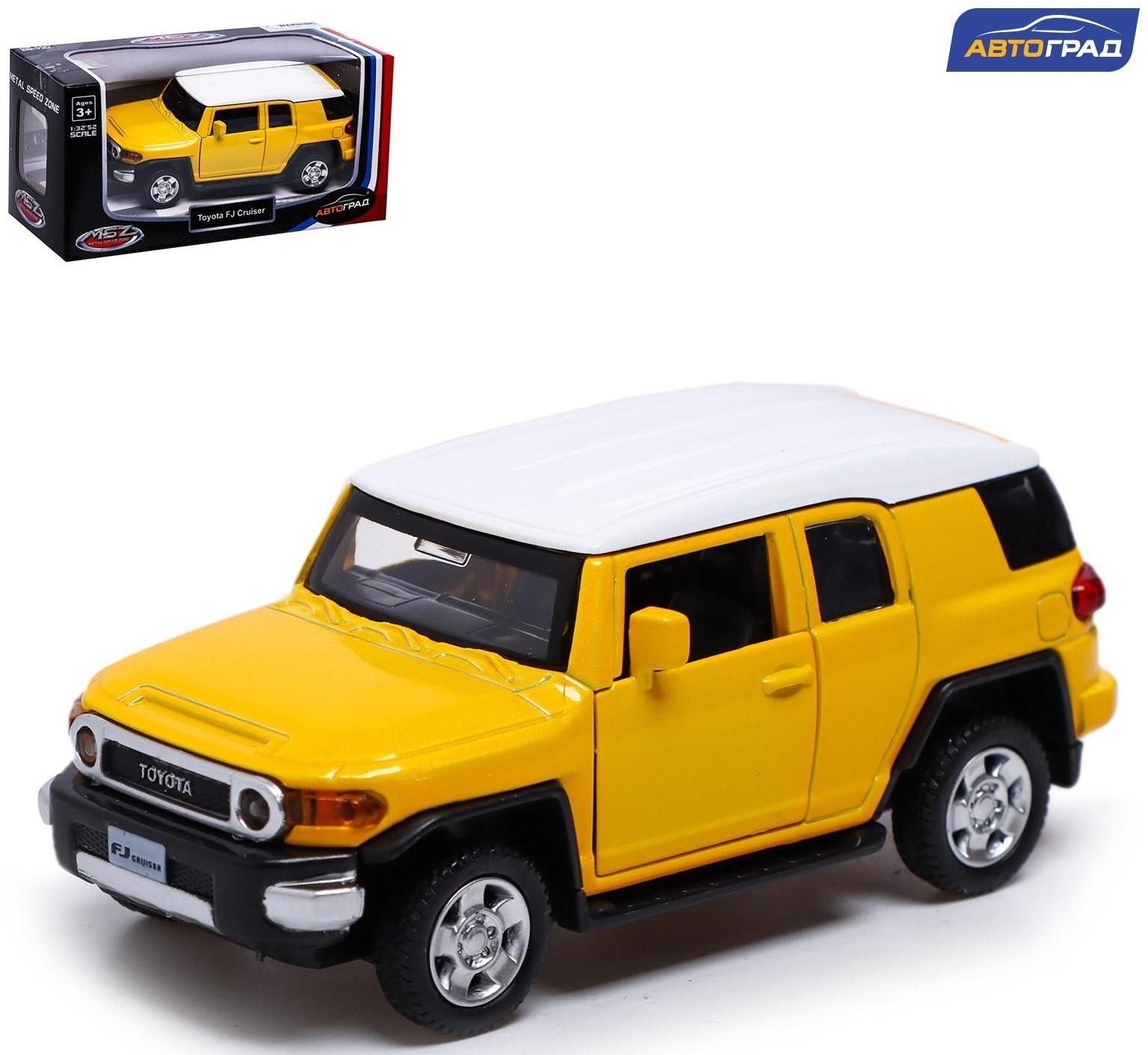 Машина металлическая TOYOTA FJ CRUISER, 1:43, инерция, открываются двери, цвет жёлтый