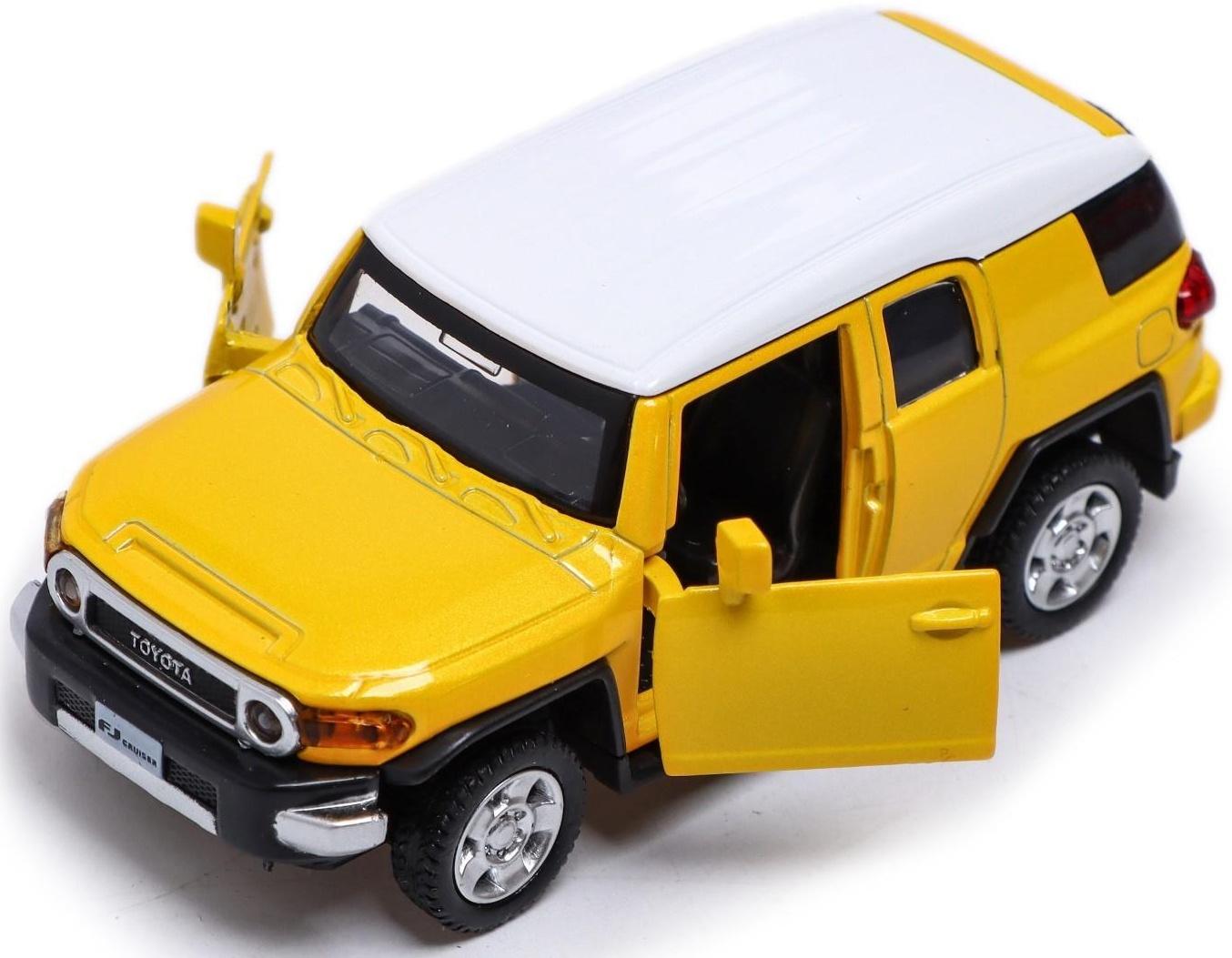 Машина металлическая TOYOTA FJ CRUISER, 1:43, инерция, открываются двери, цвет жёлтый