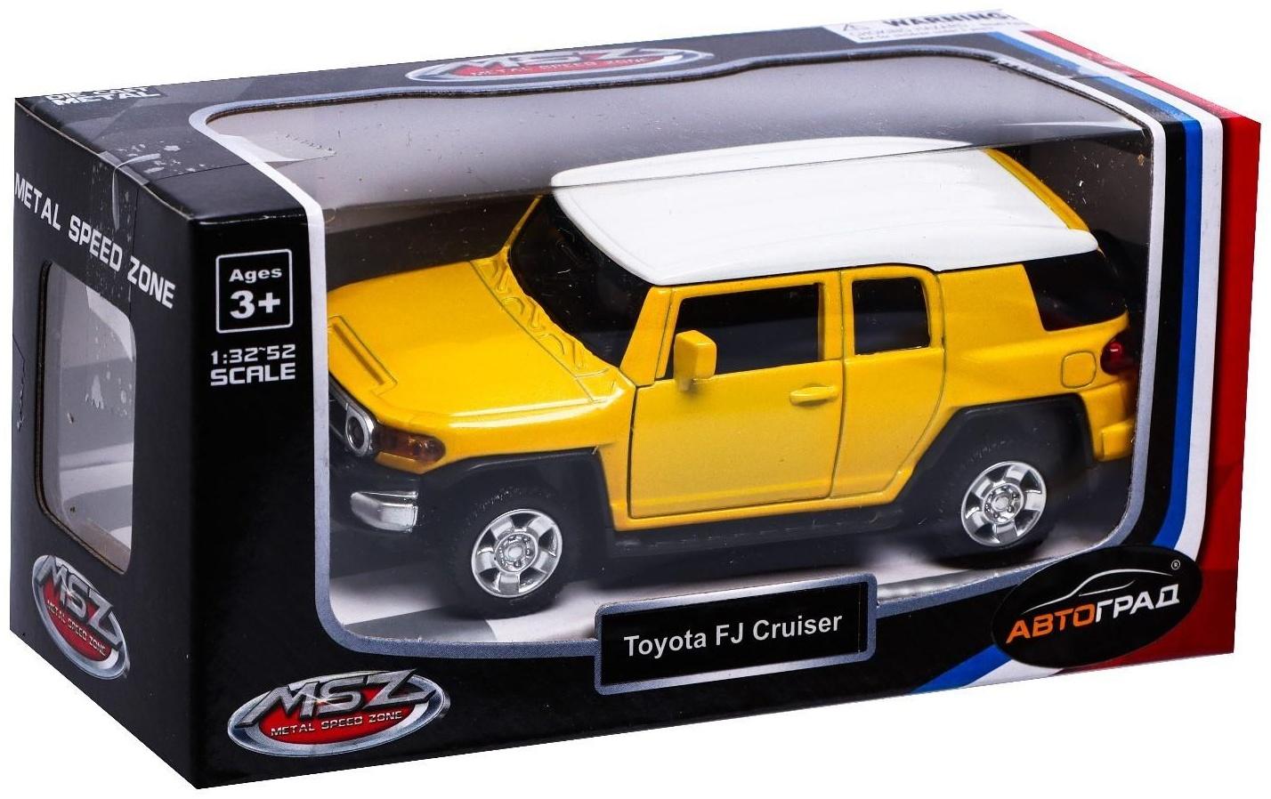 Машина металлическая TOYOTA FJ CRUISER, 1:43, инерция, открываются двери, цвет жёлтый