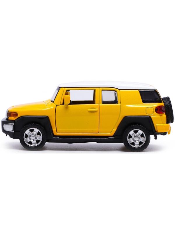 Машина металлическая TOYOTA FJ CRUISER, 1:43, инерция, открываются двери, цвет жёлтый