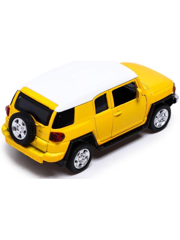 Машина металлическая TOYOTA FJ CRUISER, 1:43, инерция, открываются двери, цвет жёлтый